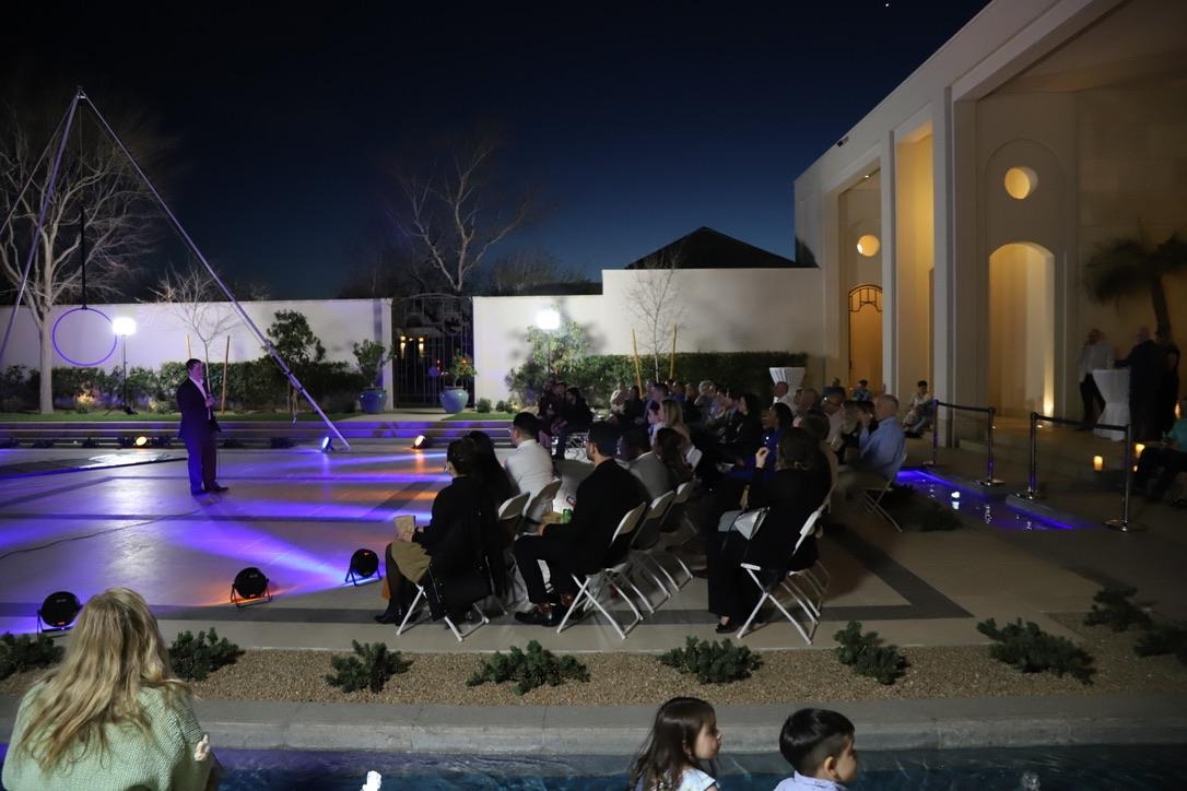 Guests seated around the courtyard at Via Tivoli during last year’s fundraiser
